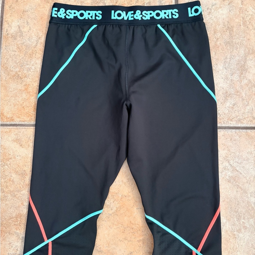 Love & Sports Black Leggings Size Large Full Length Activewear Pants - Picture 4 of 10
